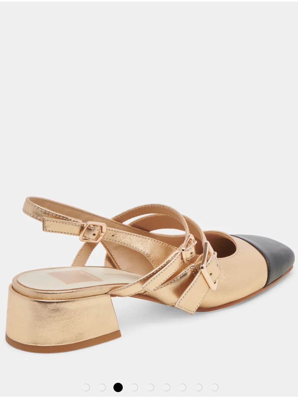 DOLCE VITA Crinkle Patent Leather Patsy Heels multi gold black cap top725 3j7 - Picture 3 of 15